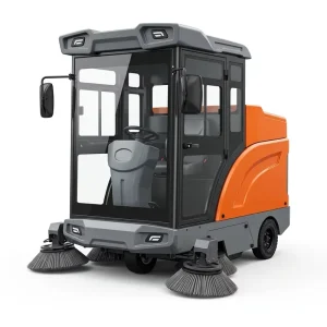 D 2100S Fully Enclosed Electric Ride On Road Sweeper with 2100mm Cleaning Width