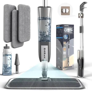 DARIS Home Kitchen Easy to Use 360 Microfiber Spray Mop Dust Mop with 400ml Water Tank for Floor Cleaning