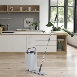 DARIS Household Cleaning Tool Easy Cleaning Flat Squeeze Mop and Bucket Set 360 Magic Microfiber Floor Cleaning Flat Mop