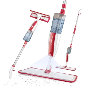 DARIS New Design Multi functional 2 in 1 Microfiber Cloth 360 Rotating Squeeze Red Spray Mop Window Cleaning Mops