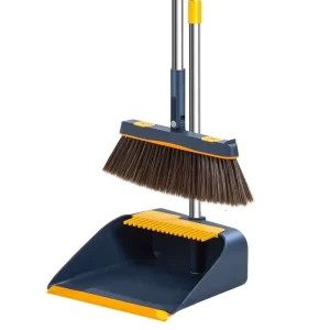 DS1477 Foldable Extendable Floor Wiper Scoop Dustpan Broom and Dustpan Combo Plastic Magnetic Set