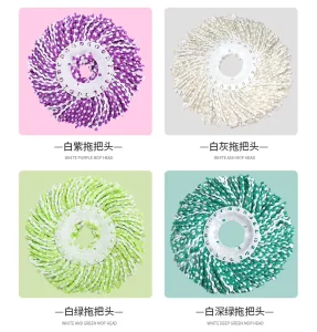DS2019 Microfiber Spin Mop Head with Steel, Rotating Cotton Pads, and Replacement Cleaning Cloth