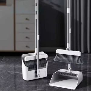 DS4358 High Density Broom and Windproof Dustpan Set for Indoor and Outdoor Pet Hair Removal