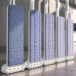 DS4831 Wet Dry Dust Mop for Bathroom and Kitchen Hands Free Washable Microfiber Flat Mop