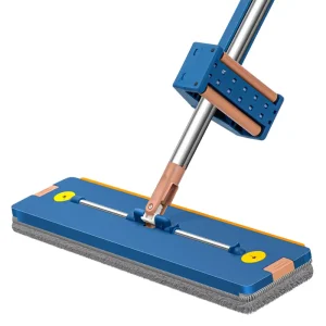 DS5080 Large Stainless Steel Flat Mop for Hardwood and Tile with Washable Microfiber Pad
