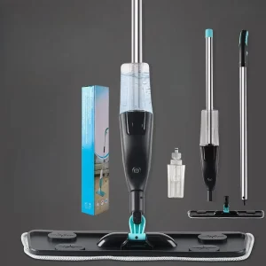 Detachable 360-Degree Microfiber Spray Flat Mop for Wet and Dry Floor Cleaning with Steel Pole