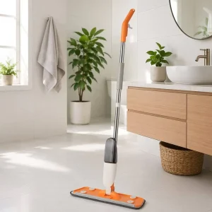 Detachable Bottle Spray Mop Stainless Steel Trigger Handle Microfiber Mop Pad Reusable Durable Flat Mop for Floor Cleaning