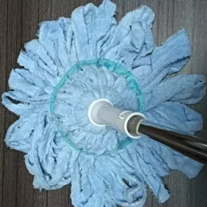 Detachable Cotton-Head Wet Mop with Self-Wringer and Washable Flat Head