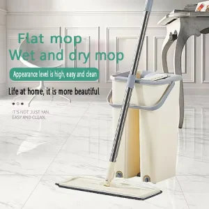 Detachable Flat Floor Mop with Replacement Microfiber Pad