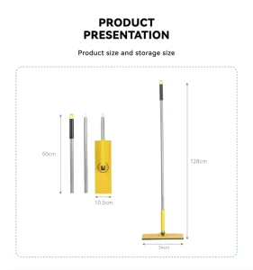 Detachable Handle Clamp Flat Mop with Serrated Buckle for Towels and Multi-Surface Floor Cleaning