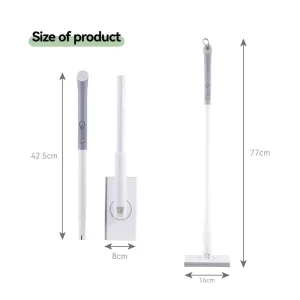 Detachable Split Iron-Pole Dust Mop with One-Press Eject and Automatic Clamping Rectangular Head