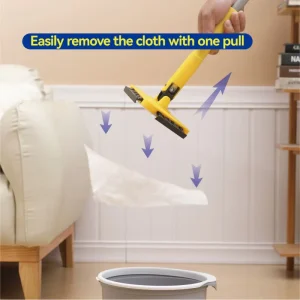 Detachable Split-Pole Triangle Dust Mop with 360-Degree Swivel Head and Serrated Wipe Clip