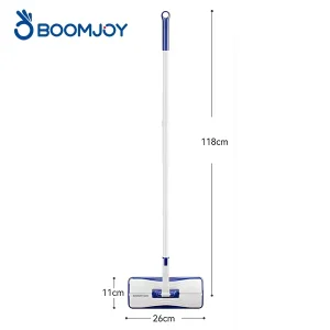 Disposable Clip Mop with Extendable Iron Handle, Microfiber Head, Fast Absorption Dry and Wet Wipes