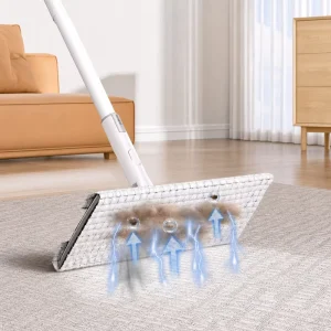 Disposable Clip Mop with Press-Fit Buckle, Microfiber Fabric, Extendable Handle, and Hanging Storage