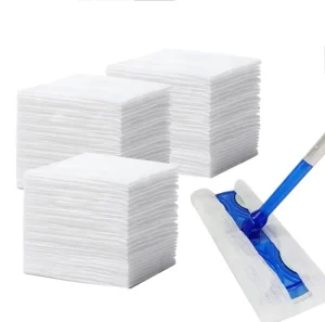 Adhesive Electrostatic Dry 100% Polyester Non-Woven Fabric Perforated Disposable Floor Wipes 20x30cm for Flat Mop Head Refills