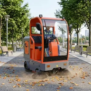 Double-Brush Battery Industrial Road Cleaning Machine Ride-On Floor Sweeper