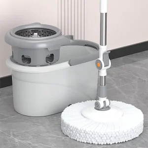 Double Bucket Magic Spin Cleansing Mop Hands Free Self Wringing 360 Rotating Microfiber Heads Household Floor Cleaning Mop Set