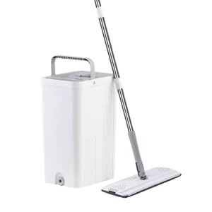 Double Chamber Dual Scraper 360° Swivel Microfiber Mop Head for Hardwood, Tile, and Marble Floors