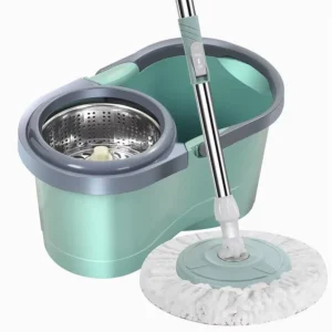 Double Drive Spin Mop with 8-Shaped Bucket, Hands-Free Press Cleaning and Wringing Mop Set for Home Floor Cleaning