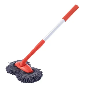 Double Head Car Washing Brush with Chenille Mop Long Retractable Handle for Vehicle Exterior Cleaning and Auto Care