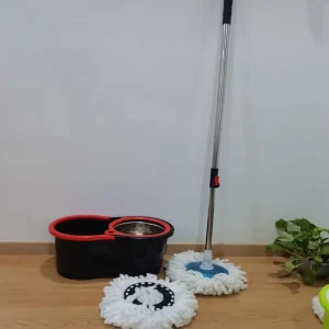 Double Round Floor Mop Set with Rotating Steel Mop