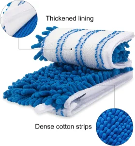 Double-Sided Chenille Microfiber Washable Reusable Flat Mop Pad