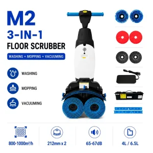 Dual Brush High Speed Cordless Floor Scrubber 3 in 1Gym Floor Cleaning Machine