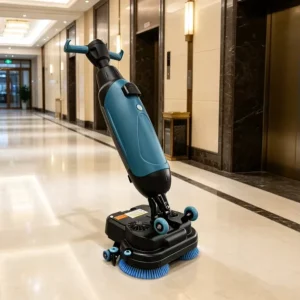 Dual Brush Mini Floor Scrubber Machine 430mm Cleaning Path High Efficiency Floor Cleaner for Hotel Office Factory