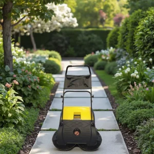 Dual-Brush Walk-Behind Manual Floor Sweeper with Side Brush and Brush Motor
