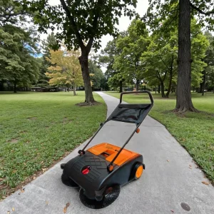 Dual-Brushes Manual Push Walk-Behind Floor Sweeper for Street Cleaning