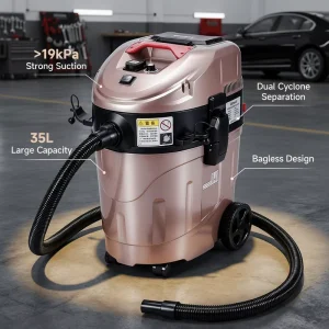Dual Cyclone HEPA Filter Durable Industrial Vacuum Cleaner for Construction and Woodworking Workshops
