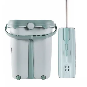 Dual-Drive 360 Wet and Dry Microfiber Mop Set with Separate Bucket