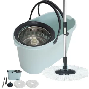 Dual-Drive Spin Mop with Large Bucket, 360° Rotation, Hand-Free Cleaning