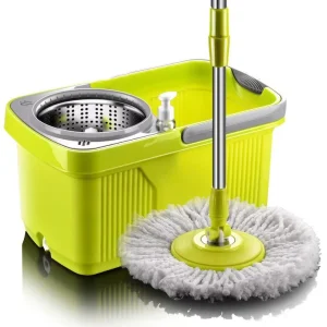 Dual Purpose Spinning Mop Set with Bucket Durable Twist Floor Mop with Drain Hole for Easy Cleaning