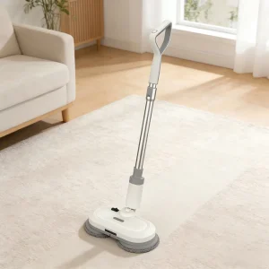 Dual-Spinning Cordless Electric Mop with Wet/Dry Mopping, Detachable Battery, and 300mL Water Tank