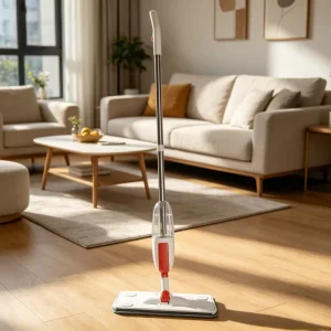 Dual-Use Hands-Free Spray Mop for Wet or Dry Cleaning with Manual Wringer