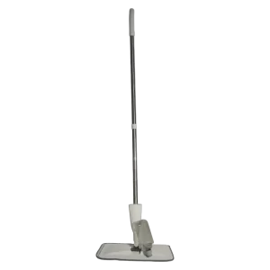 Dual-Use Microfiber Mop with Large Panel, Hands-Free Wet and Dry Cleaning, and Steel Squeeze Head