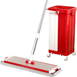 Dual Use Mobile Pulley Mop Bucket Sets Extensible Wet Dry Cleaning Flat Mops for Various Floors Glass Window Rotate Cleaning