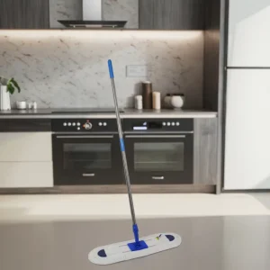 Dual-Use Rectangular Flat Mop with Metal Head and Steel or Aluminum Handle