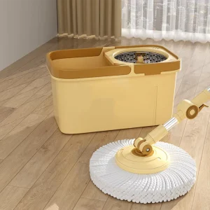 Dual-Use Stainless Steel Mop Bucket with Cotton Head, 360-Degree Spin and Extendable Handle
