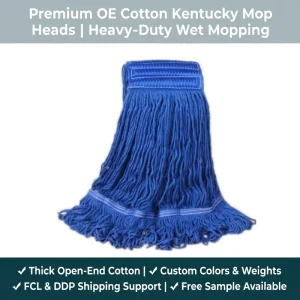 Durable 16 Inch OE Cotton Kentucky Mop Head Looped End Super Absorbent 500g Open End Wet Mop Refill for Industrial Mopping
