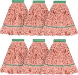 Durable Aluminum Cotton Mop Head Red Green Wet Mop with Extendable Handle High Water Absorption Easy Clean
