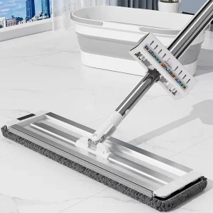 Durable Aluminum Panel Flat Mop Dense Chenille Rotating Built in Scent Beads Self Wringer Stainless Tray 90% 100% Dehydration 2