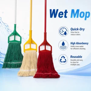 Durable Industrial Grade Cotton Yarn Mop Head Multi Color Quick Drying Reusable Refill for Garage Factory Workshop Cleaning