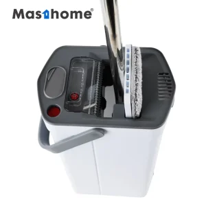 Durable Large Capacity Upright Slim Bucket Floor Self Squeezing Mop With Small Bucket Microfiber Hospital Flat Cleaning Mop
