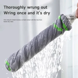 Durable Metal Handle Microfiber Cotton Floor Mop Dry & Wet Use Twisted Water Cleaning Mop for Household Floor Cleaning