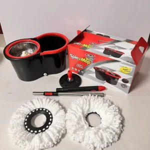 Durable Microfiber Spin Mop and Bucket Set with Telescopic Pole for Wet and Dry Floor Cleaning