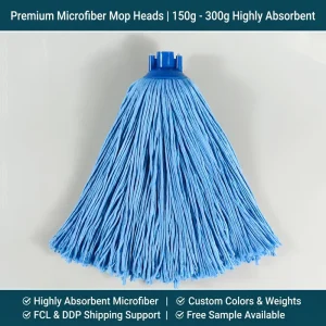 Durable Multi Color Cut End Microfiber Wet Mop Head 200g 300g Floor Cleaning Screw on Mop Replacement For Hotel Guestroom