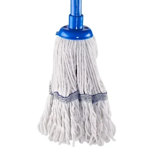 Durable Polyester Round Wet Cleaning Mop Flat Handle Eco Friendly Floor Mop For Household And Commercial Use