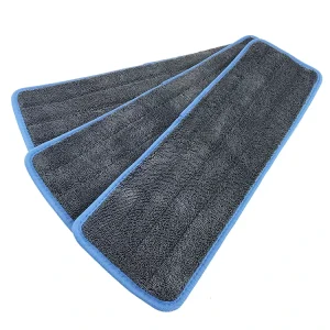Durable Replacement House Cleaning Flat Microfiber 18” Twisted Fabric 100%Polyester Velcro Backing Mop Head Pad for Floor
